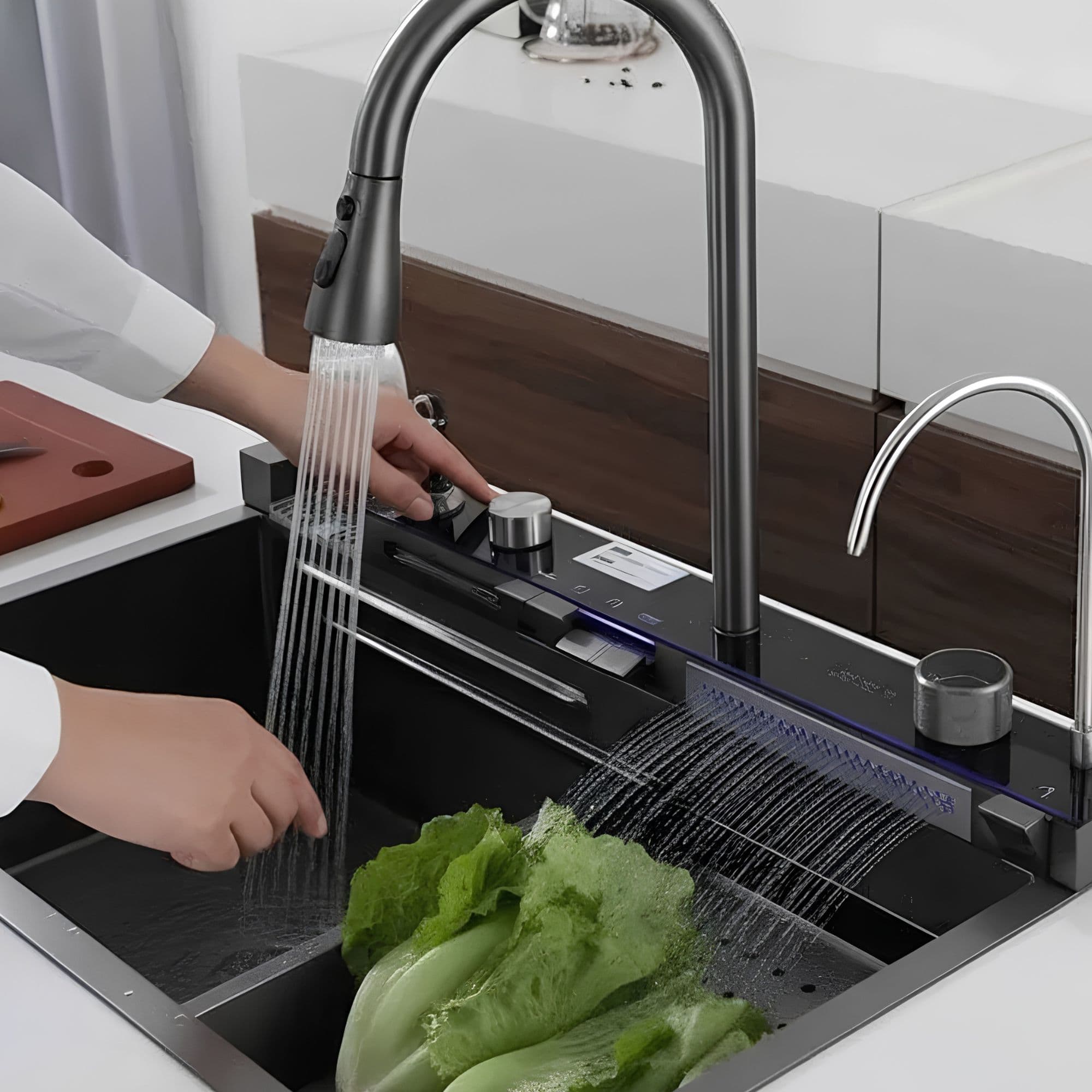 Lifestyle — robinet extensibil cu jet pulverizator și cascadă