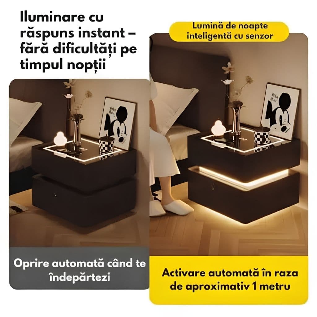 Noptieră cu amprentă — caracteristici și dimensiuni