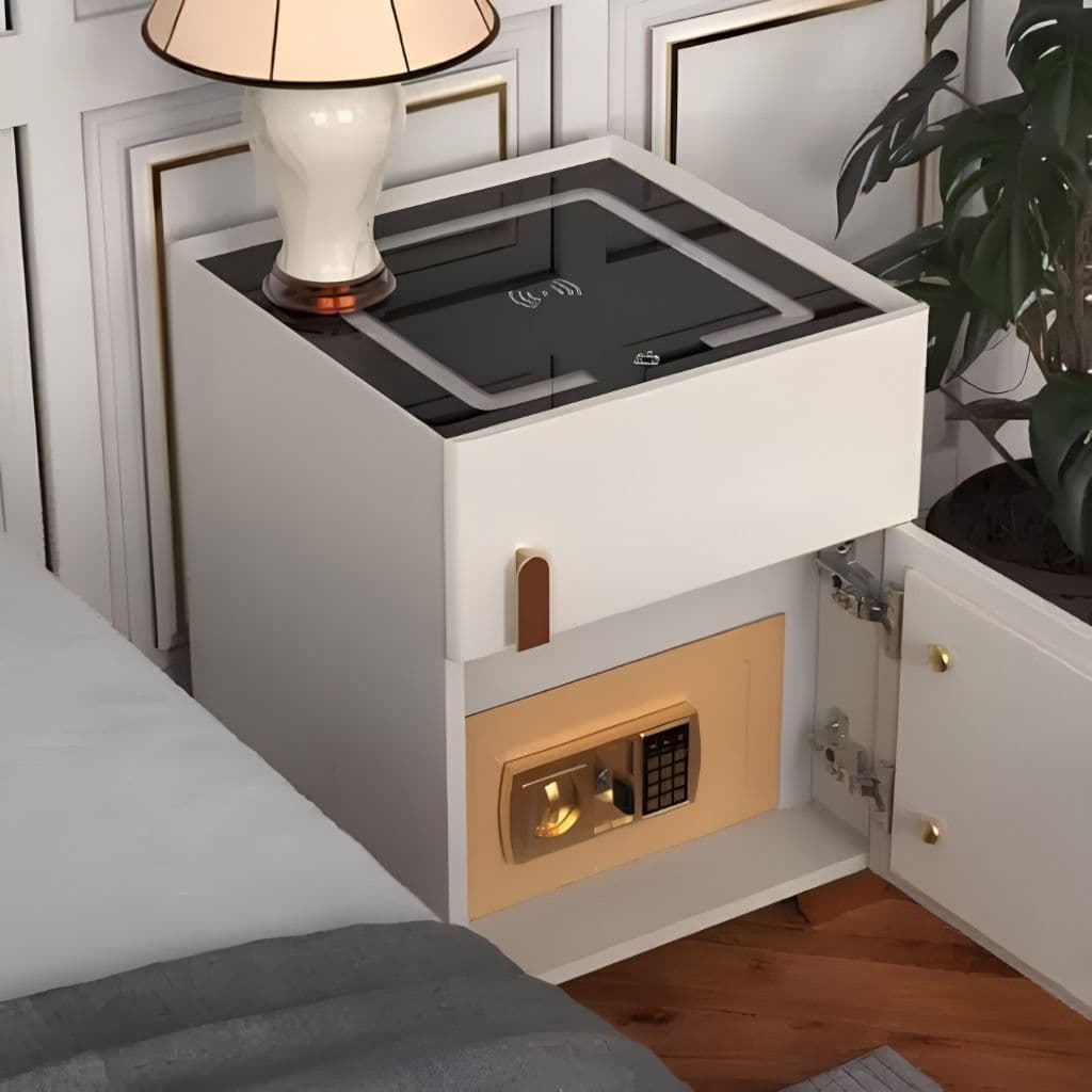 Noptieră Smart INEO cu seif integrat — vedere completă