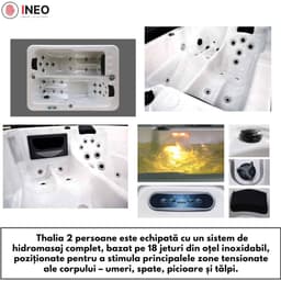 Sistem de hidromasaj cu 18 jeturi din oțel inoxidabil
