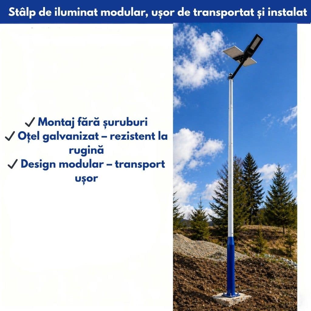 Avantaje — montaj fără șuruburi, oțel galvanizat, design modular